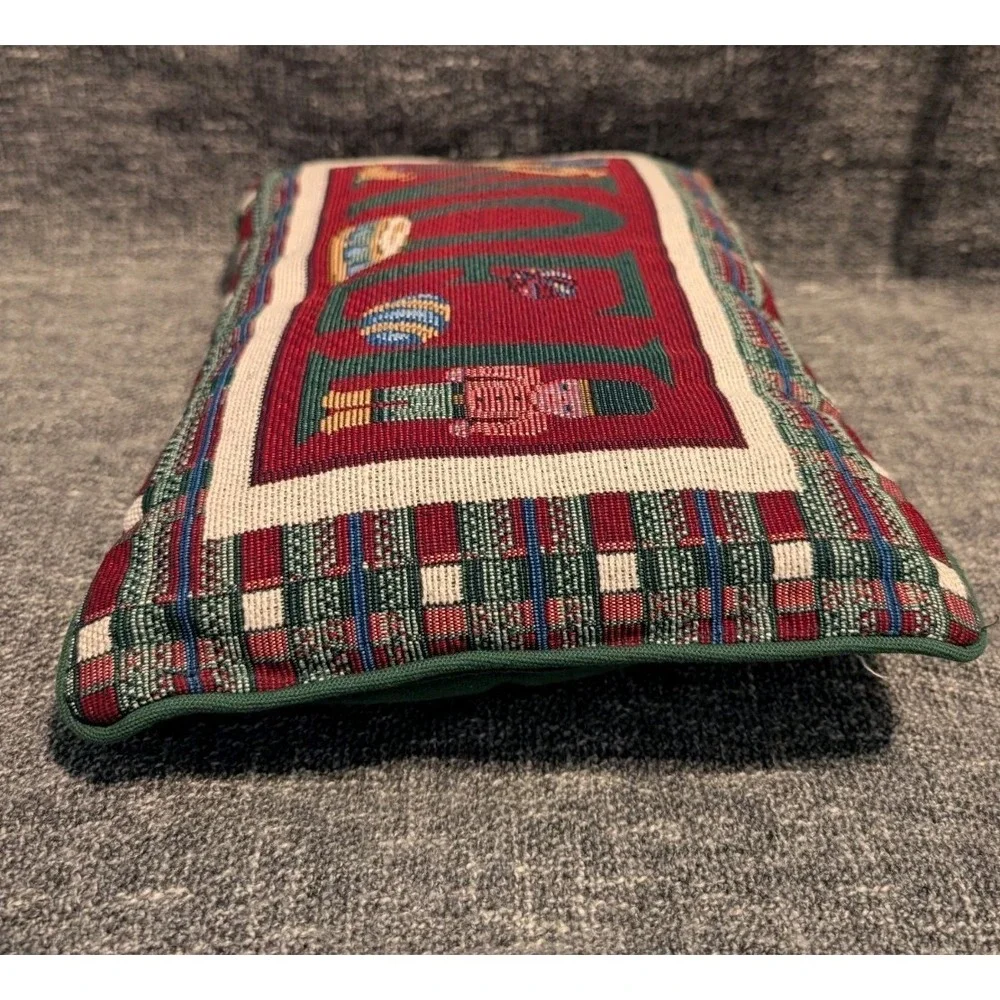 Needlepoint Holiday Noel Holiday Decorative Pillow Christmas Tapestry Pillow